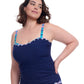 Side View of Profile By Gottex Harmony Plus Size Sweetheart Underwire Tankini Top | PROFILE HARMONY NAVY