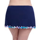 Back View of Profile By Gottex Harmony Plus Size Side Slit Cinch Swim Skirt | PROFILE HARMONY NAVY