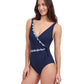 Side View of Profile By Gottex Harmony Knotted Surplice One Piece Swimsuit | PROFILE HARMONY NAVY