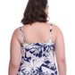 Back View of Profile By Gottex Malaya Plus Size Sweetheart Underwire Tankini Top | PROFILE MALAYA NAVY AND WHITE