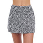 Front View of Profile By Gottex Plumeria Textured Cover Up Skirt | PROFILE PLUMERIA BLACK AND WHITE