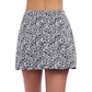Back View of Profile By Gottex Plumeria Textured Cover Up Skirt | PROFILE PLUMERIA BLACK AND WHITE