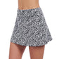 Side View of Profile By Gottex Plumeria Textured Cover Up Skirt | PROFILE PLUMERIA BLACK AND WHITE