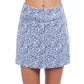 Front View of Profile By Gottex Plumeria Textured Cover Up Skirt | PROFILE PLUMERIA JEAN AND WHITE