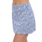 Side View of Profile By Gottex Plumeria Textured Cover Up Skirt | PROFILE PLUMERIA JEAN AND WHITE