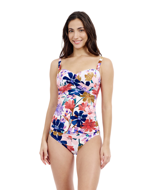 Front View Of Profile By Gottex Melody D Cup Underwire Tankini | Profile Melody Multi