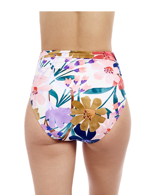 Back View Of Profile By Gottex Melody Shirred High Waist Bottom | Profile Melody Multi