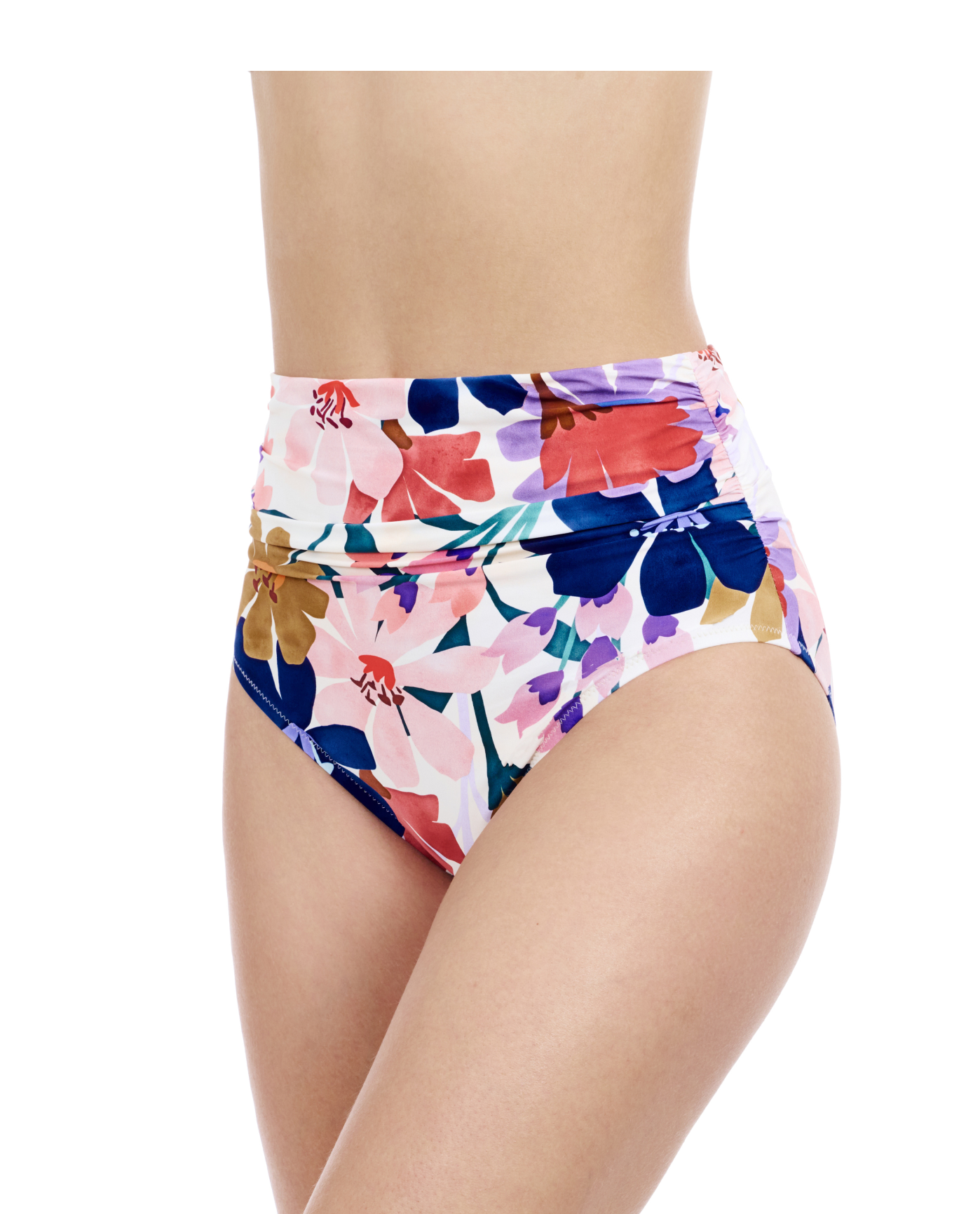 Side View Of Profile By Gottex Melody Shirred High Waist Bottom | Profile Melody Multi