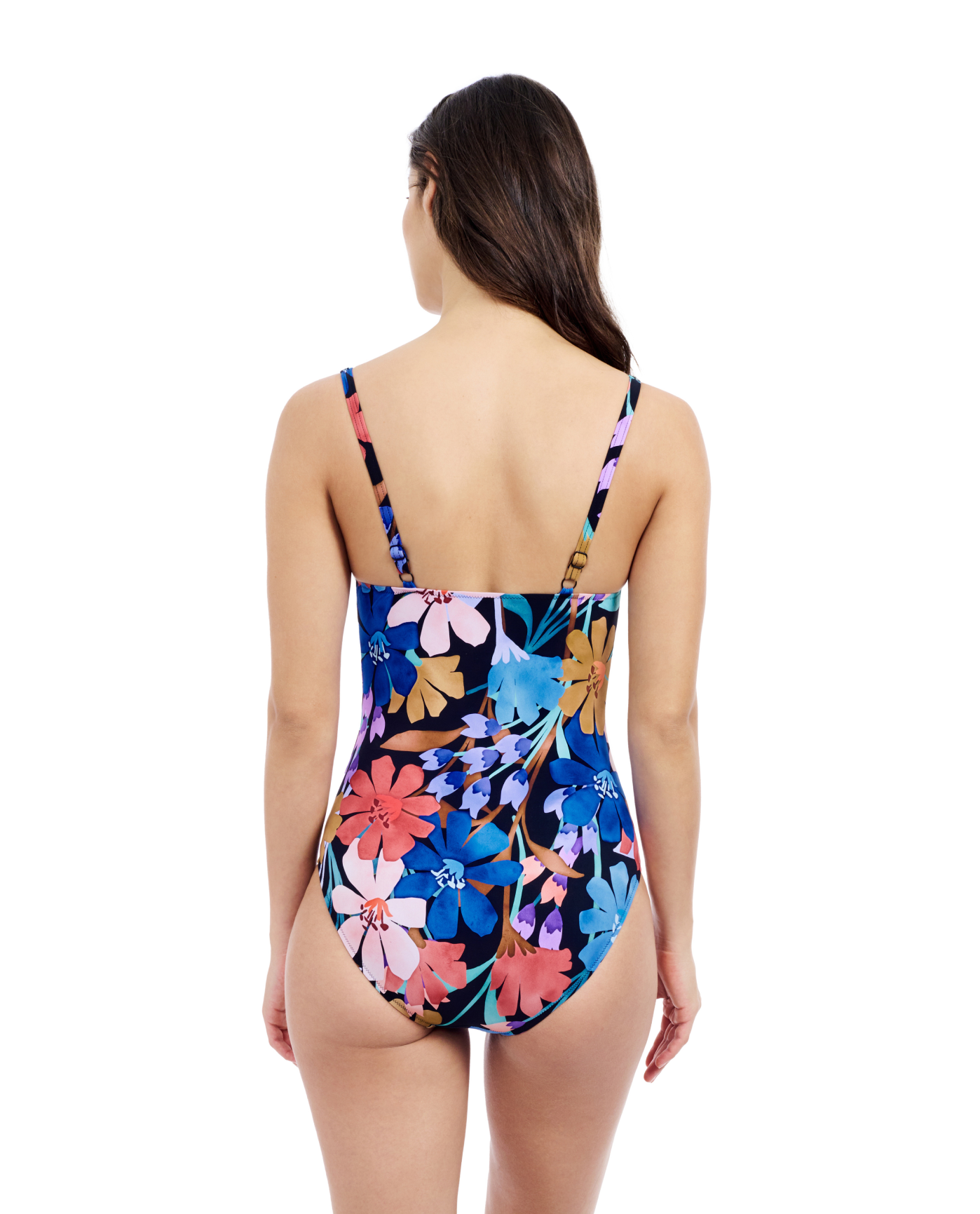 Back View Of Profile By Gottex Melody Sweetheart One Piece Swimsuit | Profile Melody Black Multi