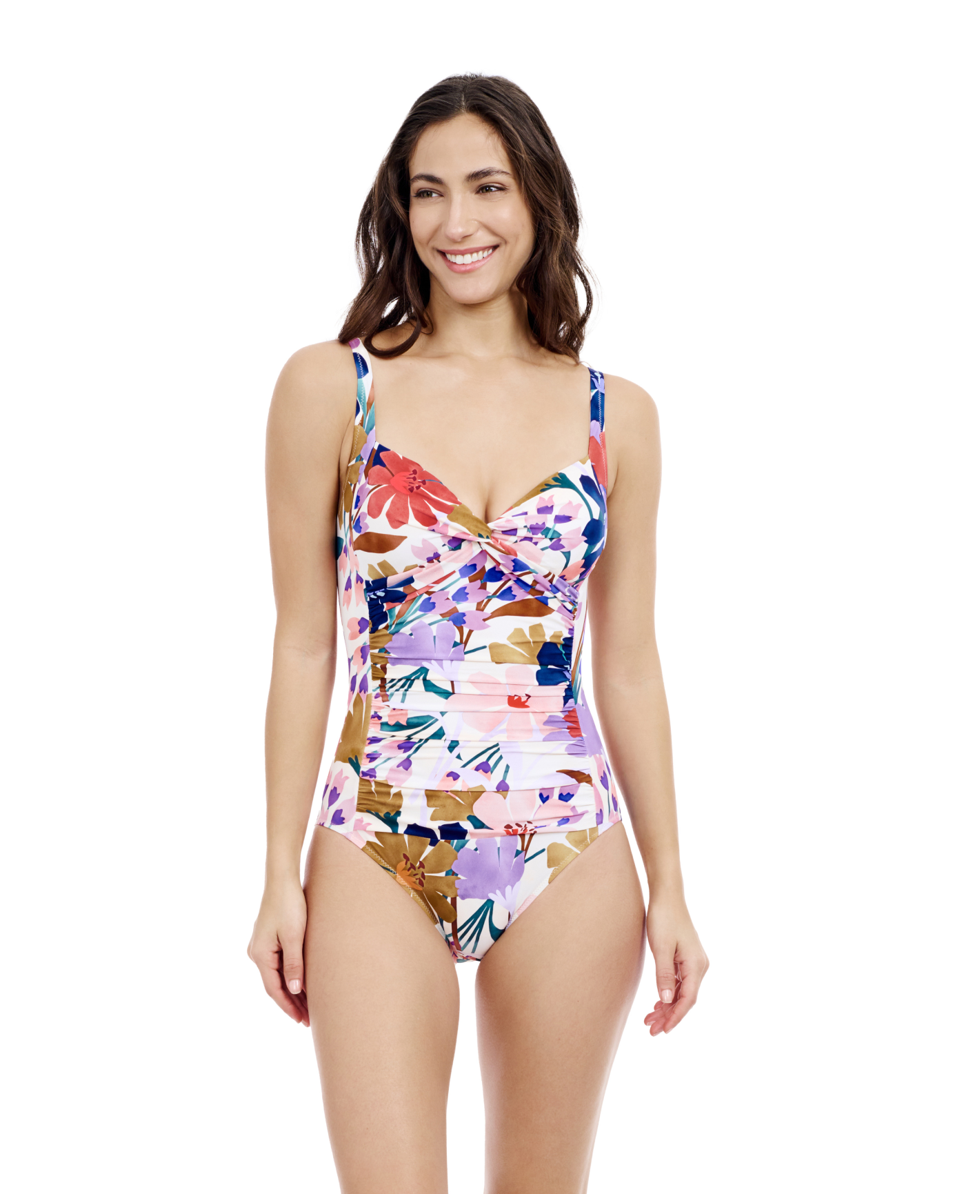 Front View Of Profile By Gottex Melody Sweetheart One Piece Swimsuit | Profile Melody Multi