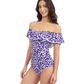 Side View Of Profile By Gottex Juliette Off Shoulder Tankini | Profile Juliette Navy