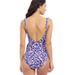 Back View Of Profile By Gottex Juliette Asymmetrical Ruffle Surplice One Piece Swimsuit | Profile Juliette Navy