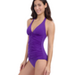 Side View Of Profile By Gottex Solo V Neck Halter Tankini | Profile Solo Violet