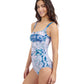 Back View Of Profile By Gottex Karma Round Neck Tankini | Profile Karma Blue Multi