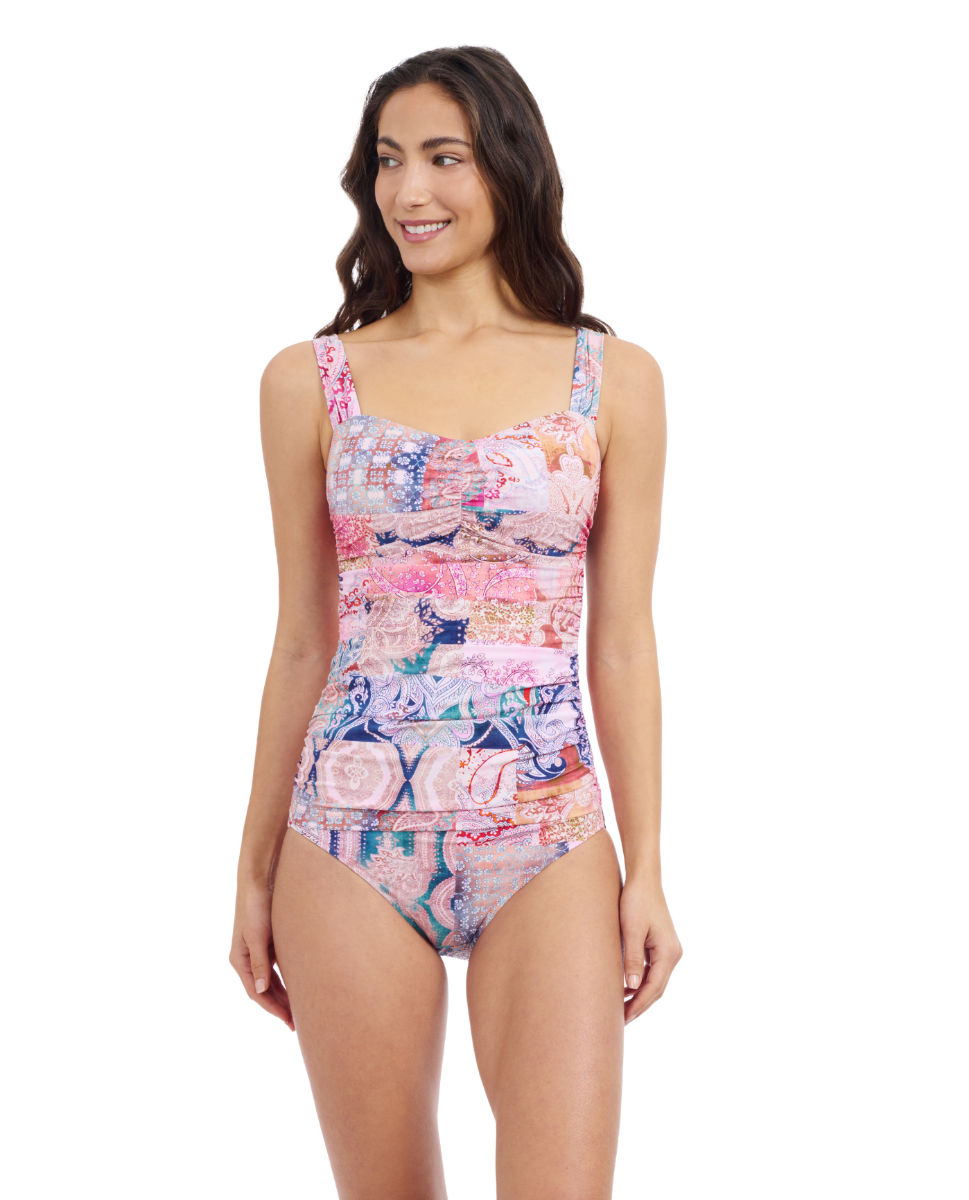 Front View Of Profile By Gottex Karma D Cup Underwire Tankini | Profile Karma Multi