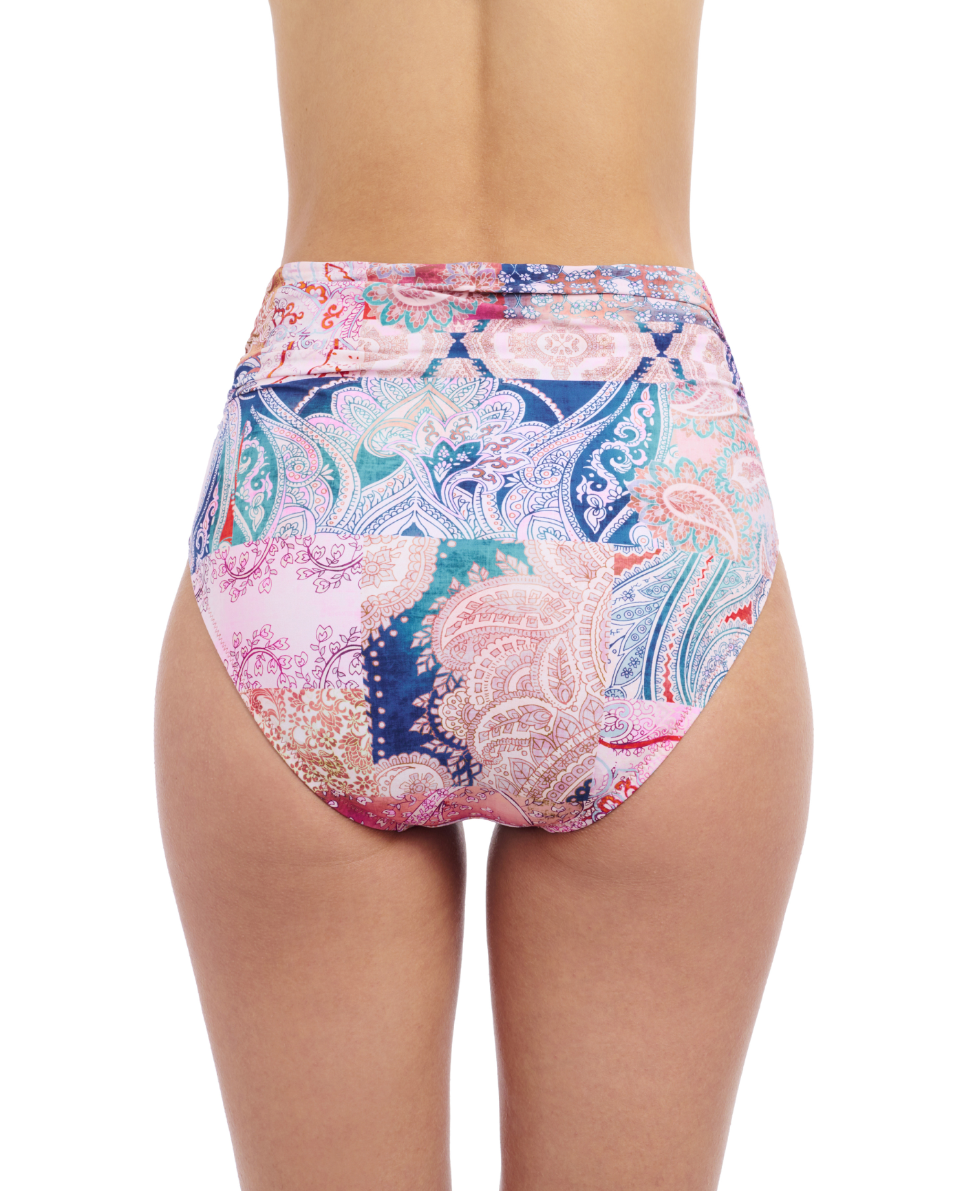 Back View Of Profile By Gottex Karma Shirred High Waist Bottom | Profile Karma Multi