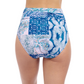 Back View Of Profile By Gottex Karma Shirred High Waist Bottom | Profile Karma Blue Multi