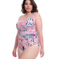 Side View Of Profile By Gottex Karma Plus Size Sweetheart Underwire Tankini Top | Profile Karma Multi