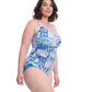 Side View Of Profile By Gottex Karma Plus Size Sweetheart Underwire Tankini Top | Profile Karma Blue Multi