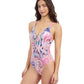 Side View Of Profile By Gottex Karma V Neck One Piece Swimsuit | Profile Karma Multi