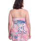 Back View Of Profile By Gottex Karma Plus Size Underwire Bandeau Swimdress | Profile Karma Multi