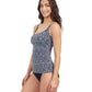 Side View Of Profile By Gottex Plume D Cup Underwire Tankini | Profile Plume black-and-white