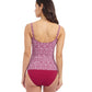 Back View Of Profile By Gottex Plume D Cup Underwire Tankini | Profile Plume Brick / White