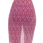 Back View Of Profile By Gottex Plume Sarong Wrap Cover Up Skirt | Profile Plume Brick / White