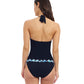 Back View Of Profile By Gottex Bachata V Neck Halter Tankini | Profile Bachata Black