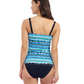 Back View Of Profile By Gottex Bachata D Cup Underwire Tankini | Profile Karma Blue Multi