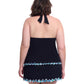 Back View Of Profile By Gottex Bachata Plus Size V Neck Halter Tankini | Profile Bachata Black