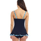 Back View Of Profile By Gottex Bachata D Cup V Neck Swimdress One Piece Swimsuit | Profile Bachata Black