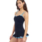 Side View Of Profile By Gottex Bachata D Cup V Neck Swimdress One Piece Swimsuit | Profile Bachata Black