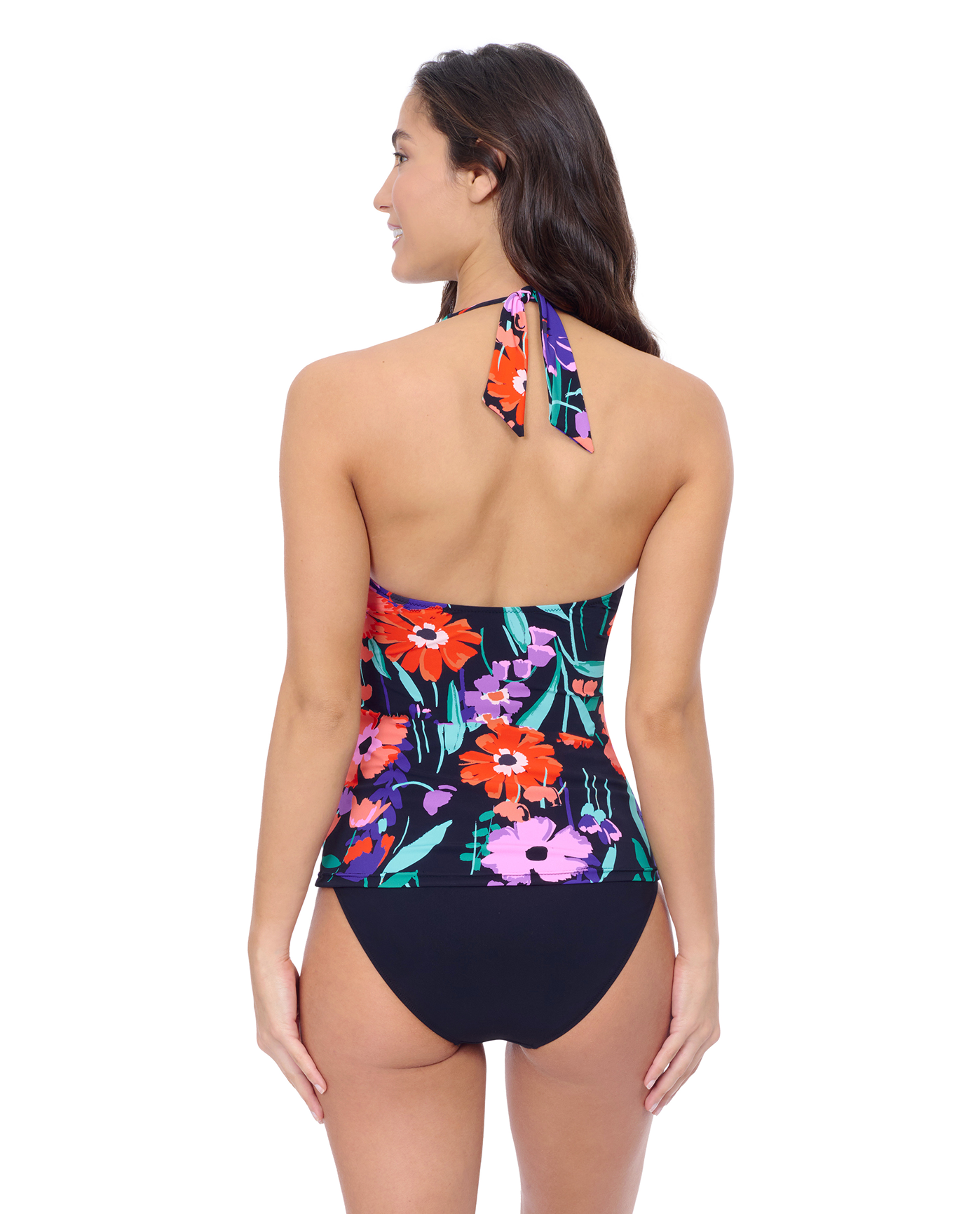 Back View Of Profile by Gottex Marguerite Halter Tankini | Profile Marguerite Black Multi