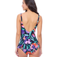 Back View Of Profile by Gottex Marguerite V Neck Swimdress | Profile Marguerite Black Multi