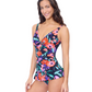 Side View Of Profile by Gottex Marguerite V Neck Swimdress | Profile Marguerite Black Multi