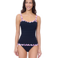 Front View Of Profile by Gottex Riga D Cup Center Ruched Tankini | Profile Riga Purple Multi