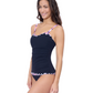 Side View Of Profile by Gottex Riga D Cup Center Ruched Tankini | Profile Riga Purple Multi