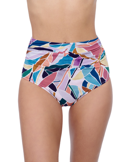 Front View Of Profile by Gottex Aura Shirred High Waist Bottom | Profile Aura Multi