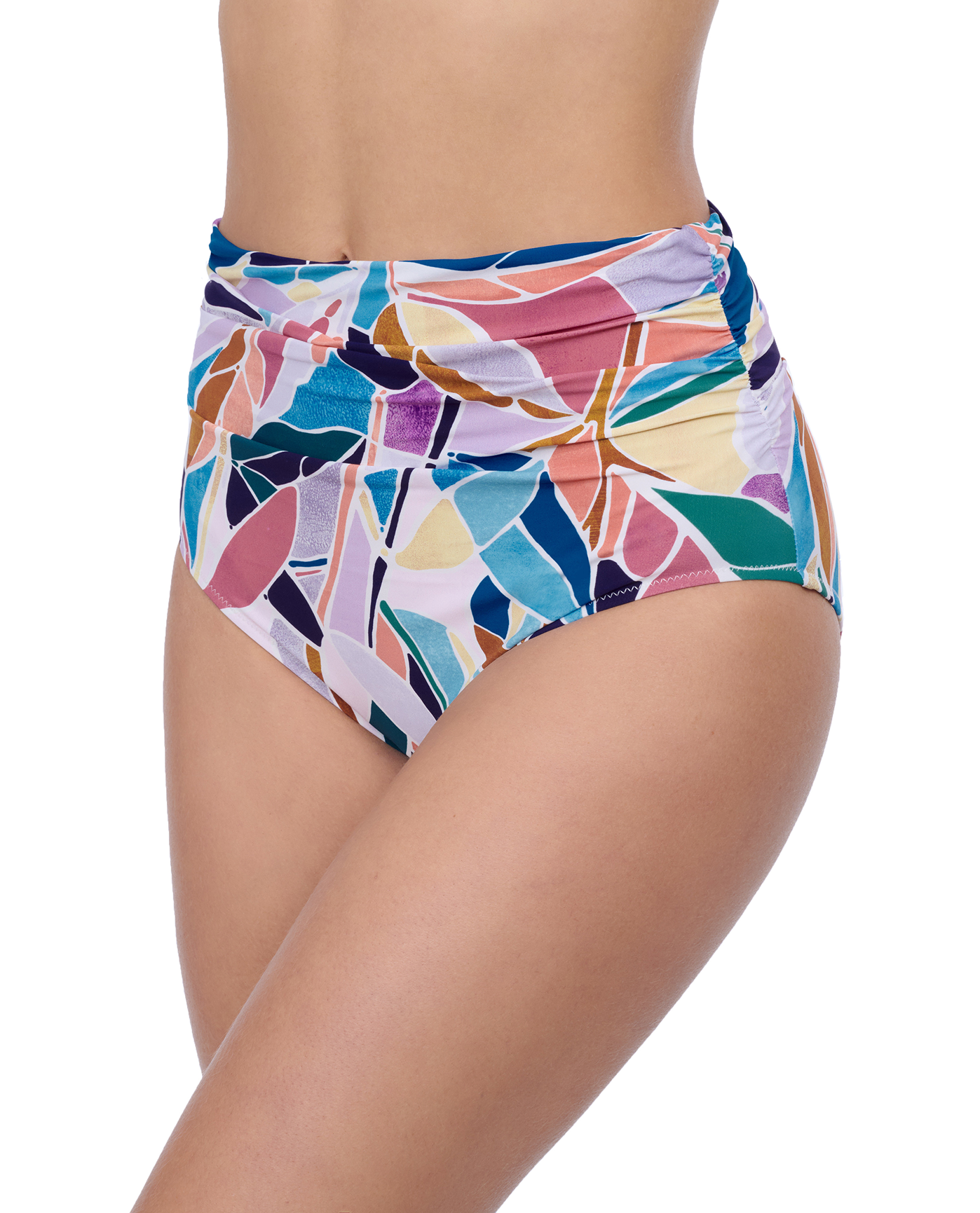 Side View Of Profile by Gottex Aura Shirred High Waist Bottom | Profile Aura Multi