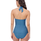 Back View Of Profile by Gottex Blend Halter Texture Tankini | Profile Blend Jade