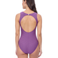 Back View Of Profile by Gottex Blend Scoop Neck Texture One Piece | Profile Blend Purple