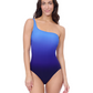 Front View Of Profile by Gottex Splendor Ombre One Shoulder One Piece | Profile Splendor Blue Multi