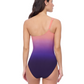 Back View Of Profile by Gottex Splendor Ombre One Shoulder One Piece | Profile Riga Purple Multi