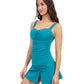 Side View Of Profile By Gottex Tutti Frutti D-Cup Scoop Neck Shirred Underwire Tankini Top | Profile Tutti Frutti Jade