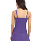 Back View Of Profile By Gottex Tutti Frutti D-Cup Scoop Neck Shirred Underwire Tankini Top | Profile Tutti Frutti Violet