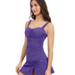 Side View Of Profile By Gottex Tutti Frutti D-Cup Scoop Neck Shirred Underwire Tankini Top | Profile Tutti Frutti Violet