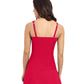 Back View Of Profile By Gottex Tutti Frutti D-Cup Scoop Neck Shirred Underwire Tankini Top | Profile Tutti Frutti Rose Red