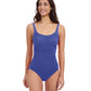 Front View Of Profile By Gottex Tutti Frutti Shirred Peasant One Piece Swimsuit | Profile Tutti Frutti Royal