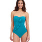 Front View Of Profile By Gottex Tutti Frutti Bandeau Ruffle One Piece Swimsuit | Profile Tutti Frutti Jade